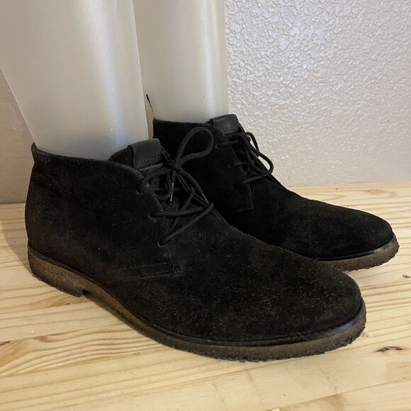 Men's AllSaints Black Luke Chukka Suede Leather Boots - Picture 1 of 10